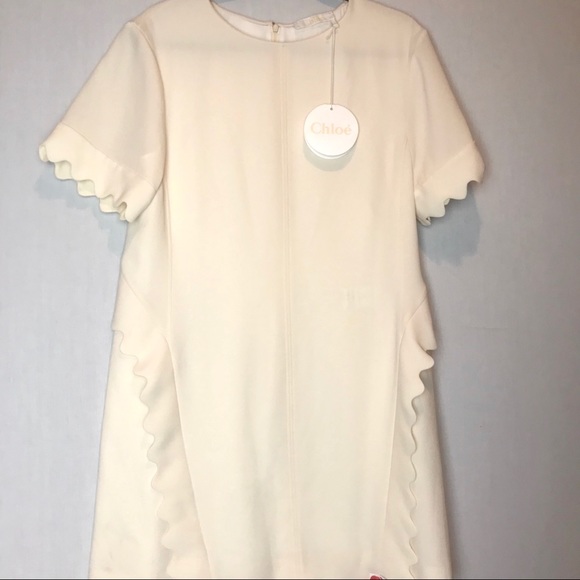 NWT Chloé Scalloped Crêpe Minidress FR36 - Picture 3 of 10
